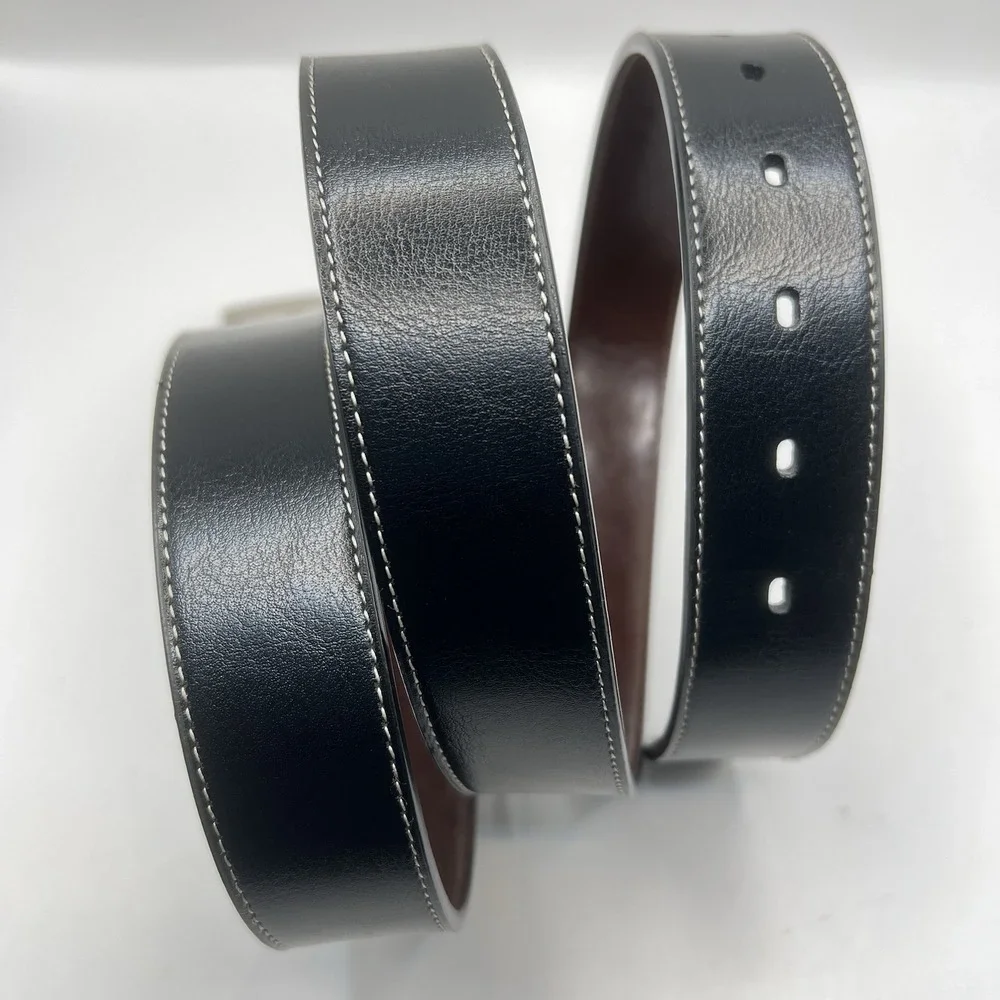 Swiss Gear Reversible Leather Belt XXL Black Brown Contrast Stitching